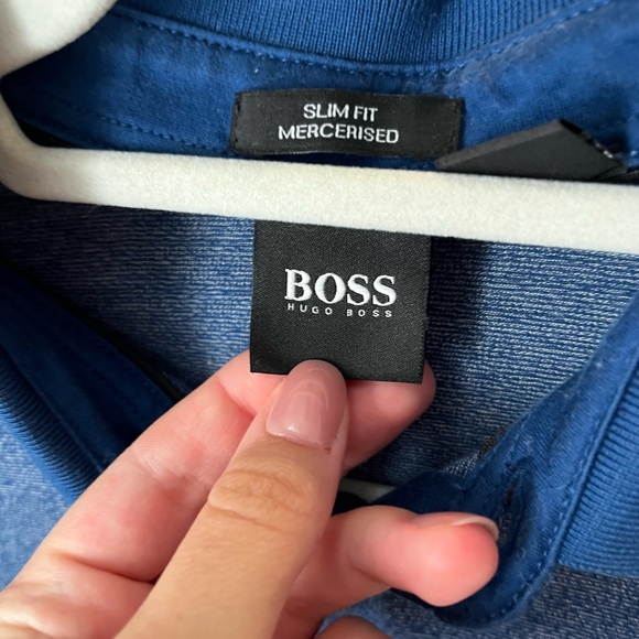 Hugo Boss Polo Shirt, Heather Blue, NWOT - Picture 4 of 5